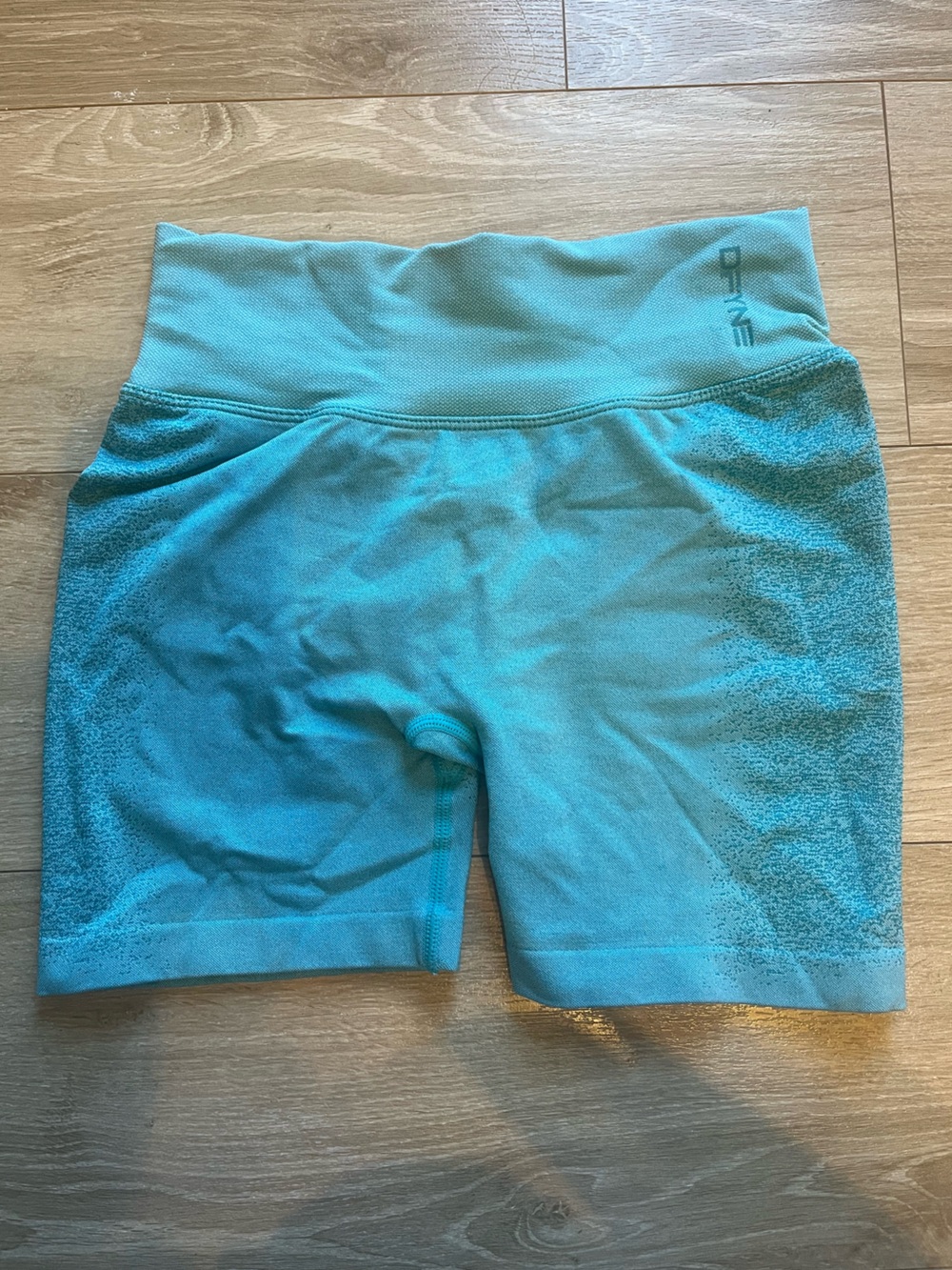 Dfyne High Waist Athletic Bike Shorts in Teal